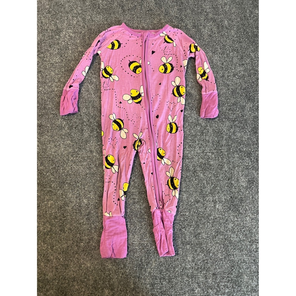 Little Sleepies Purple Bees Zippy Bamboo Viscose Sleeper 3-6 Months